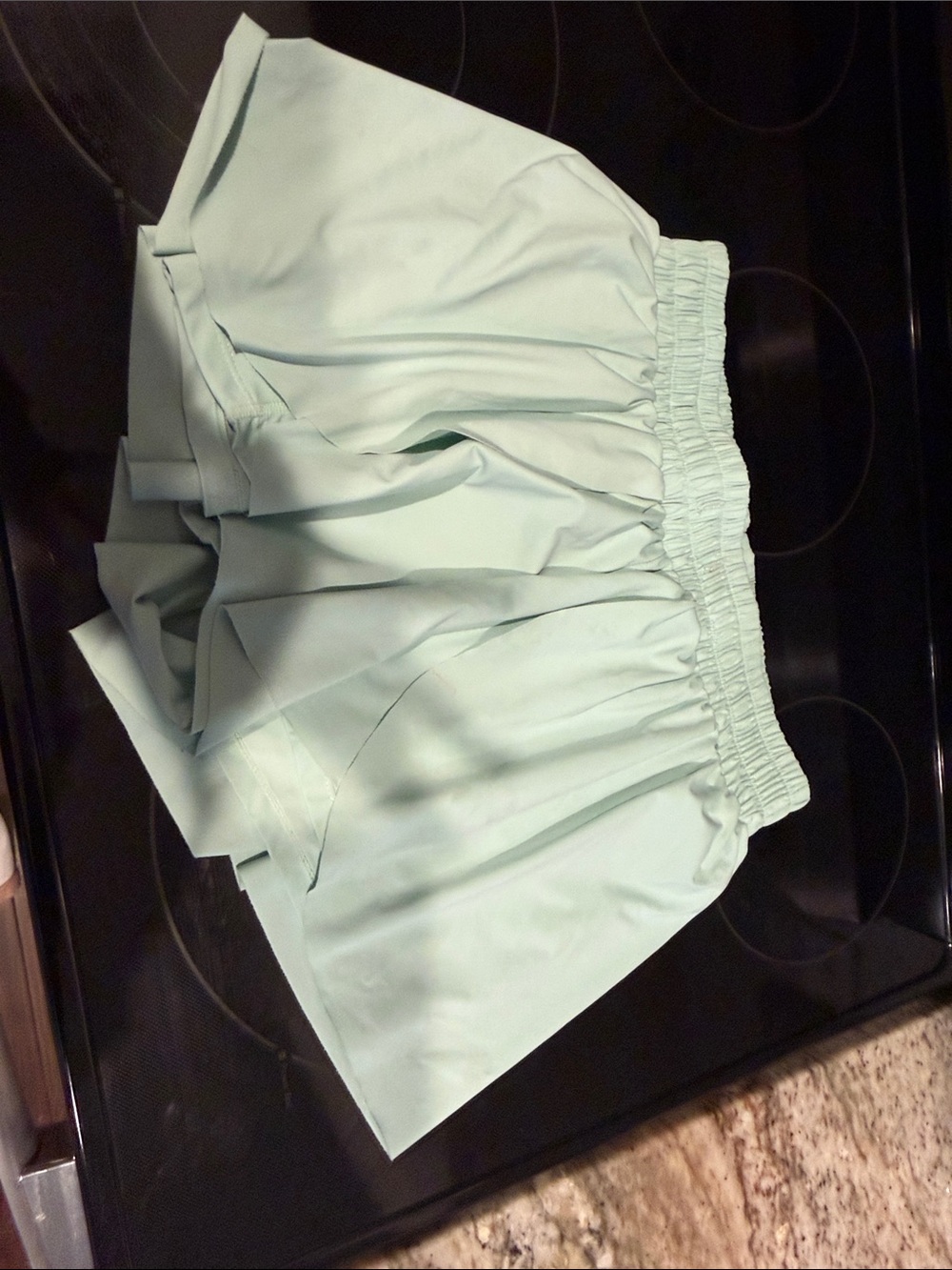 Women's Mint Athletic Ruffle Shorts with Elastic Waist